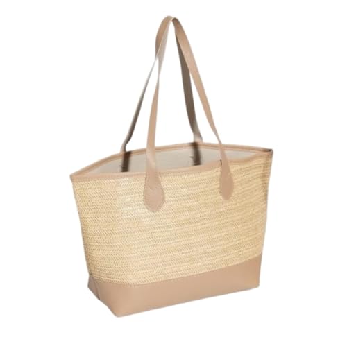 Handmade Bag, Summer Straw Bags Women Woven Bag Leather Beach Handbags Tote Bag Women Vacation