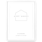 Airy Abode Premium White Wood Picture Frame 30x40 Matted to 24x36 - Pick Your Size and Color