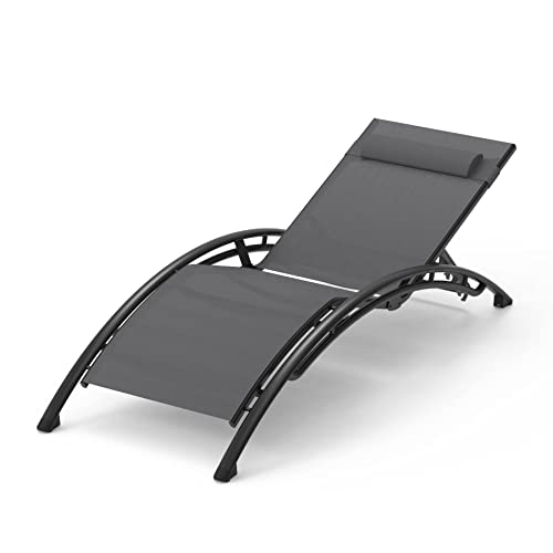Domi Outdoor Living Domi Outdoor Chaise Lounge Set Of 2 Patio Recliner Chairs With Adjustable Backrest And Removable Pillow For Indoor&Outdoor Beach,Pool,Sunbathing,Lawn,Dark Grey thumb #7