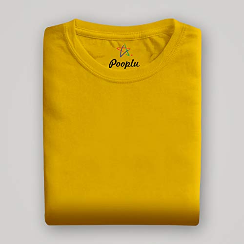 Image of Pooplu Women's Regular Fit Premium Plain 100% Cotton Round Neck Half Sleeves Multicolour Pootlu T Shirt. Casual, Stylish, Trending, Symbol Tshirts