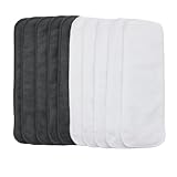 Microfiber Inserts for Cloth Diapers (10pcs-White&Grey Inserts)