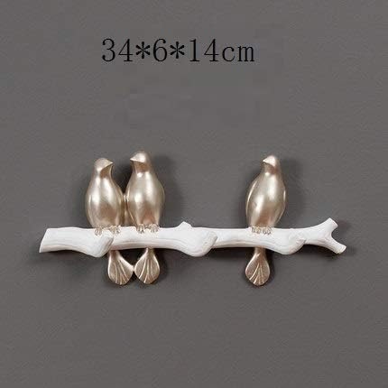 Creative Animal Hook Wall Hanging Resin Golden Bird Decoration Home Decorations Living Room Entrance