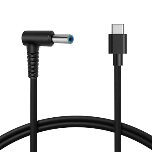 Image of USB C to 4.5mm Laptop Charging Cable Adapter Male Type C to Right Angle DC 4.5 x 3.0mm Converter (150CM) 65W PD Power Charger Supply Extension Cord for Stream 11 13 14 15 Pavilion (Type C)