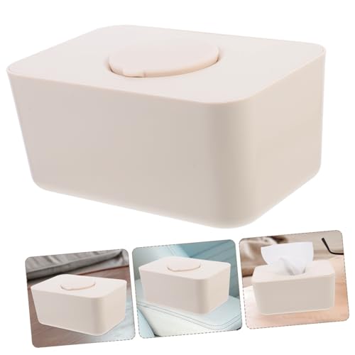 Distributeur de lingettes pour bébé rectangulaire silicone étanche beige - 6