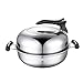 HSCYLWJ Parowar ze stali nierdzewnej, jednowarstwowy garnek do gotowania zupy i gotowania na parze z pokrywką ze szkła hartowanego