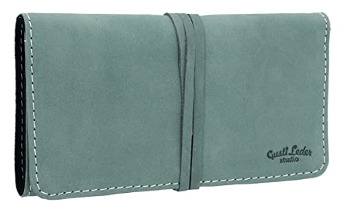 Preisvergleich Produktbild Gusti Stiftemappe Leder - Casper Federtasche Federmappe Stiftetui Blau Leder
