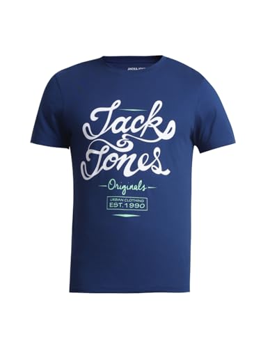 Image of Jack & Jones Men's Cotton Letter Print Slim Fit T-Shirt