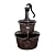 Alpine Corporation WCT1002 Outdoor Floor 3-Tiered Log and Branch Waterfall Fountain & TIZ194BZ Outdoor Floor Rustic 2-Tiered Barrel and Pump Water Fountain, Old-Fashioned