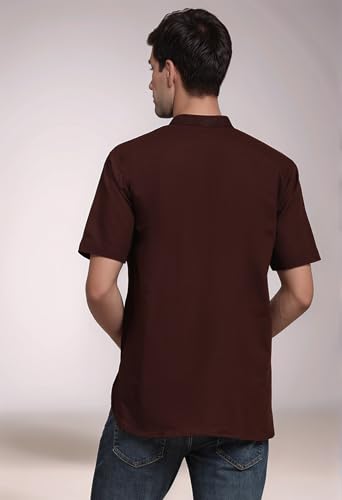 Image of SKAVIJ Men's Cotton Tunic Casual Short Kurta Top Regular Fit
