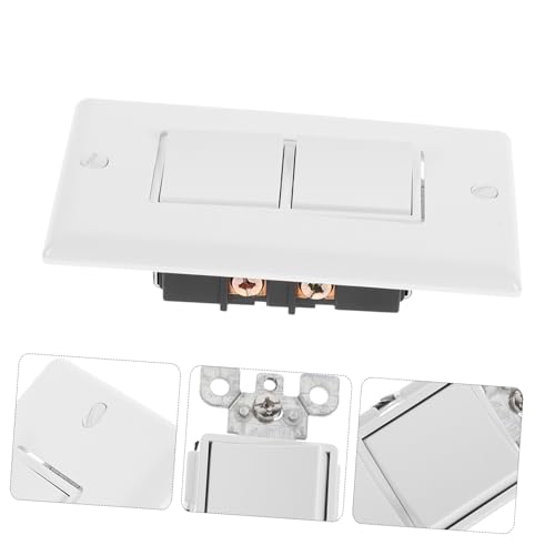 Interruptor doble resistente al calor 10A con placa para empotrar Uonlytech 5