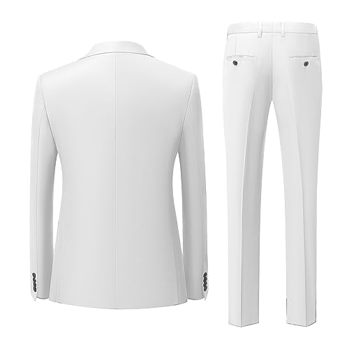 MOGU Mens 3 Piece Suit Slim Fit Tuxedo for Homecoming Wedding Prom Blazer Jacket Vest Pants with Tie Set3