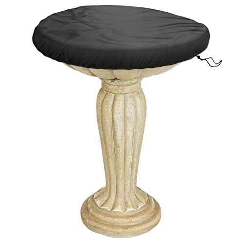 Bird Bath Cover Waterproof & Dust-Proof Outdoor Living Covers with Elastic -21" Dia x 3" H Black