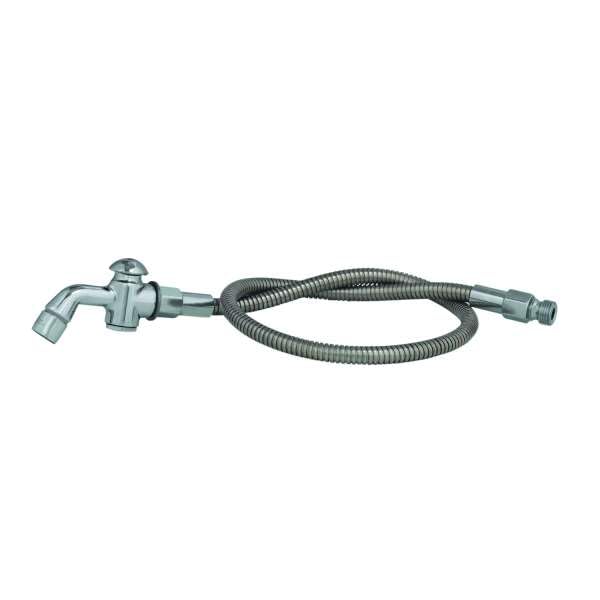 T&S Brass B-0101-A84 Valvola a spruzzo a pulsante con aeratore, tubo flessibile in acciaio inossidabile da 84 pollici (013E-84H)