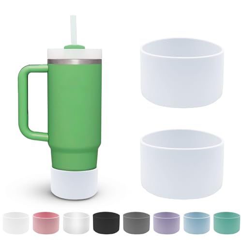 Elevate 2 Pcs Silicone Boot Compatible with Quencher 40oz, 30oz Tumbler with Handle, IceFlow 20oz, Anti-Slip Protective Water Bottle Bottom Cover for Hydro Sport Flask Bottle 12oz-24oz