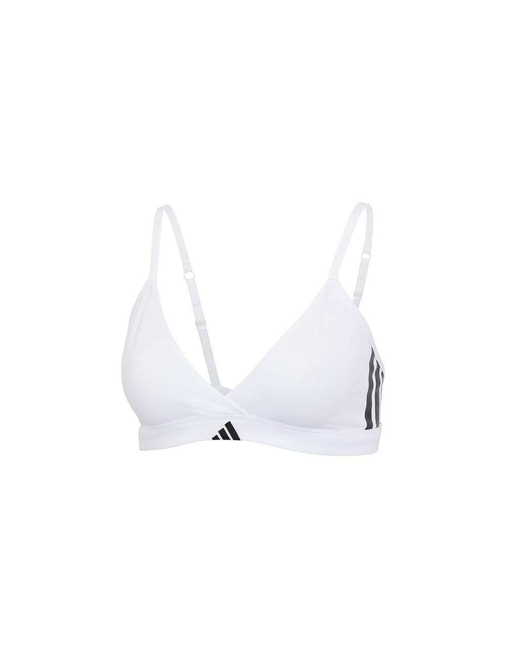 adidas Scoop Bralette Sport Active Essentials Cotton 3 Stripes Comfortable Underwear White