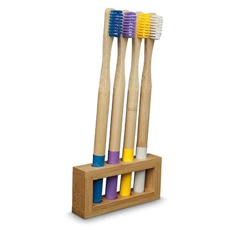 Portacepillos de bambú Auzest + 4 cepillos de dientes de bambú Cover