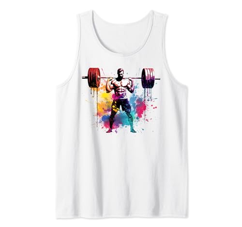 Colorido Powerlifter Boy on Mens Powerlifting Camiseta sin Mangas