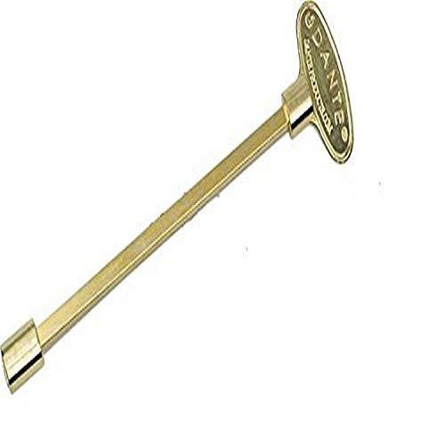 Dante Products Universal Gas Valve Key, 8-Inch, Polished Brass