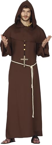 Disfraz de monje para hombre túnica religiosa con capa y capucha