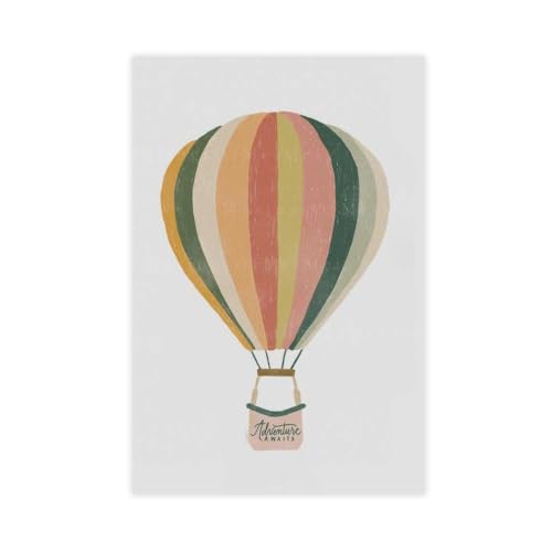 Tableau montgolfière chambre enfant grand format déco murale toile