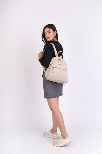 Image of TS WITH TECHSUN Women Mini Backpack | Water-Resistant Compact Bag for Travel, Daily Use & Casual Outings | Fits Only Essentials (L) 26CM X (W) 15CM X (H) 32CM