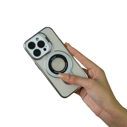 Image of MILLION CASES Back Cover Case for iPhone 15 Pro Shockproof Protective Crystal Ring Grip Lens Bracket Case for Men & Boys