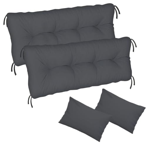 Cojín de banco impermeable con respaldo para exteriores y palés 4