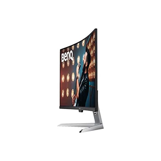 BenQ EX3203R Écran Gaming incurvé de 31.5 pouces, QHD 2K, HDR, 144 Hz, 1800R, FreeSync 2, Capteur de luminosité ambiante B.I., HDMI, Display Port, USB-C