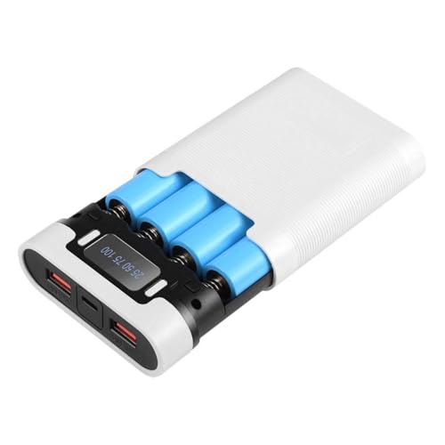 Power bank 18650 de carga rápida Mikikit con doble USB y carcasa blanca de viaje