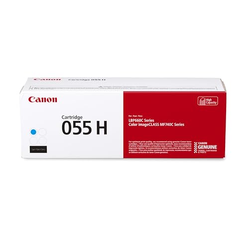 Canon Genuine 055 Cyan Toner Cartridge High Capacity Compatible with LBP664Cdw, MF741Cdw, MF743Cdw, MF745Cdw, MF746Cdw