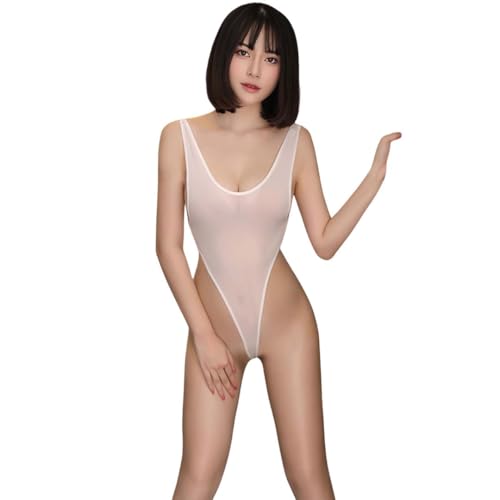 [BeLoved] ハイレグ水着 （ホワイト ） スク水 制服 コスチューム 女子高生 中学生 学生 JK スクール 風 なりきり レオタード 競泳水着風 ベビードール ランジェリー かわいい 可愛い プレゼント cosplay costume halloween 衣装 服 女性用 レディース かわいい 仮装 コスチューム ハロウィン クリスマス 女装 人気 コスプレ - 画像1