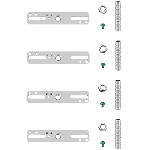 ECUDIS 4\" Light Fixture Crossbar, 4 Pack Ceiling Light Plate Kit, Lighting Crossbar Mounting Bracket Universal Lamp Fixture Hardware for Chandelier Wall Light with Screws