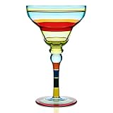 YY Hand Painted Margarita Glass - Moroccan Collection - Hand Painted Glassware by Artists - Unique a