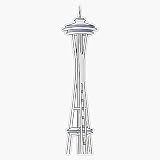 MAGNET "Space Needle" In Seattle Magnetic Vinyl Sticker Decal Magnet 5"