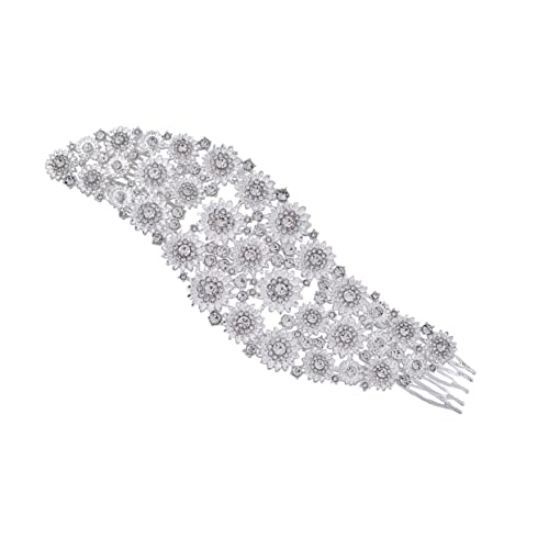 BELLIFFY ウェディングヘアコーム ラインストーンヘアアクセサリー 花嫁ヘアピース 結婚式用ヘアコム ロングショートヘア対応 ブライダルパーティー向け