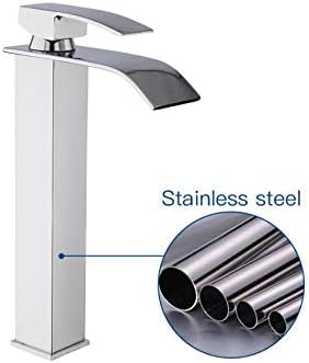 Robinets de lavabo en cascade au design épuré en argent durable - 7