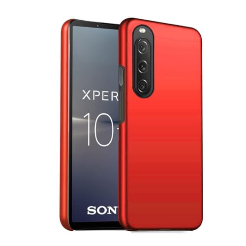 GAPlus Coque rigide ultra fine en caoutchouc mat pour Sony Xperia 10 V Rouge