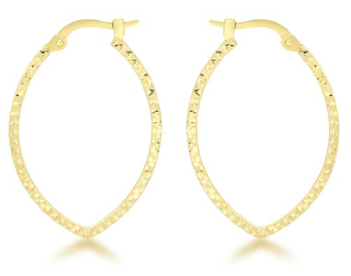 Créoles tube carré elliptique Carissima, boucles d'oreilles femme en or jaune 9 ct à offrir