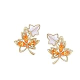 Pendientes para invitado de boda, pendientes bohemios vintage con hoja de 1,36 quilates de espiga de oro amarillo de 9 quilates