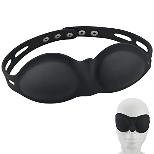 Image of SM Erotic Silicone Eye Mask Blackout Adult Erotic Products Super Soft Silicone Role Play Suitable for Male Female Couples BDSM Adult Black Eye Mask Suitable for Male Female Couples