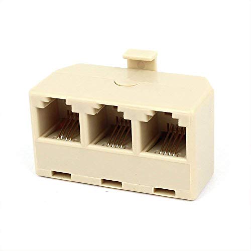Ogquaton Adaptador de teléfono RJ11 6P4C Macho a 3 Conector Hembra de teléfono Conector de línea telefónica Splitter
