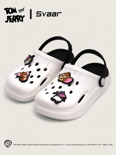 Image of SVAAR x Tom & Jerry Slingback Clog Shoes for Boys & Girls || Indoor & Outdoor Sandals Clogs for Kids with 4 Tom & Jerry Charms