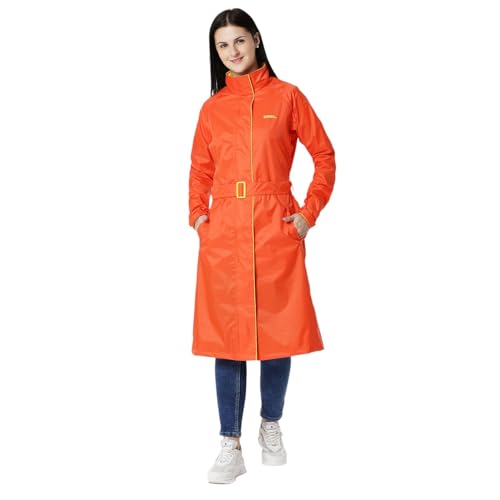 Image of ZEEL Ladies High Neck Raincoat | Waterproof Long Raincoat with Belt, Zeel Diva ZKL01 Parent