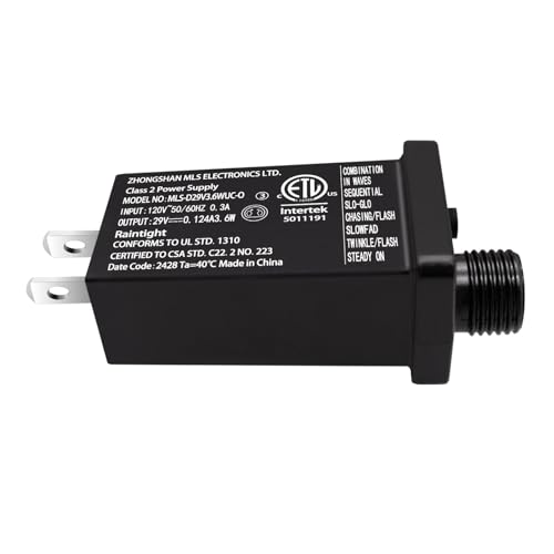 Image of Class 2 Power Supply 29V 3.6W LED Transformer Replacement with 8Modes and Memory Function IP44 Low Voltage Adapter for Christmas Tree String Light, Fairy Light, Net Light