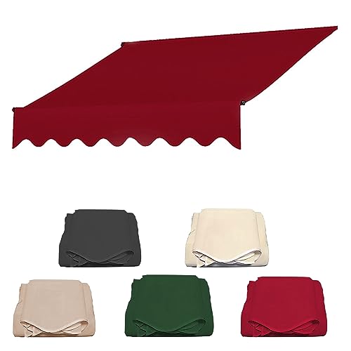 Markise Balkon Ohne Bohren, Klemmmarkise,balkonmarkisen Höhenverstellbare Sonnenschirm-überdachungsleinen 280g Polyester Wasserdicht Schattenabdeckung-Rot||3m