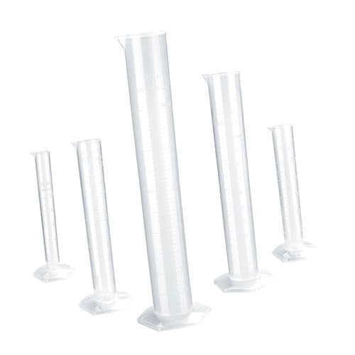HOMOCONO 5pcs Measuring Cylinder Lab Cylinders Test Measuring Tubes Hydrometer Graduated Cylinders Cylinder Kit Transparent Measuring Tube