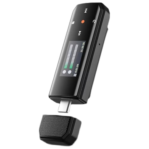 Wzxksoac XD28 Reproductor MP3 Hi-Fi Sin Pérdida Pluma de Grabación Clip Trasero Deportivo con Pantalla LED Grabadora Temporizada Activada por Voz