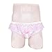iEFiEL Mens Sissy Frilly Silky Satin Panties Ruffle High Cut Knickers Bloomers Briefs Underwear Lingerie White Medium