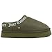 Juicy Couture Women's Platform Slipper Mule – Cozy Indoor Outdoor House Shoe with Memory Foam and Logo Trim-Oney-Olive-7