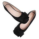 WENJIAZHIZHI Flats Shoes Womens Comfortable Square Toe Slip On Casual Ballet Walking Flats Dress Shoes for Women Black Size 10.5